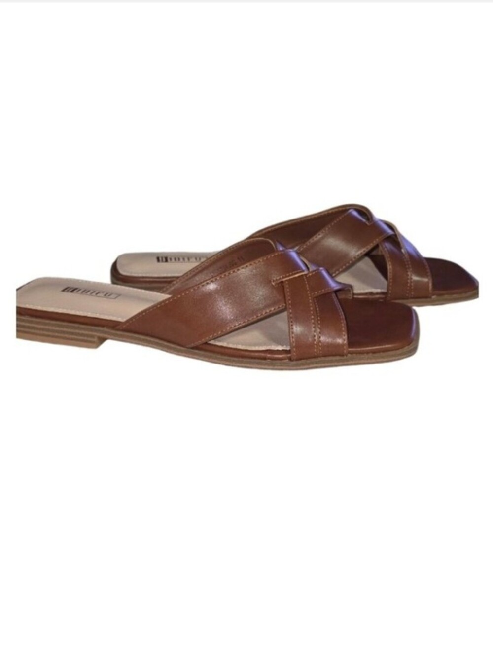 Women’s Braided Strap Slide Mules in Brown